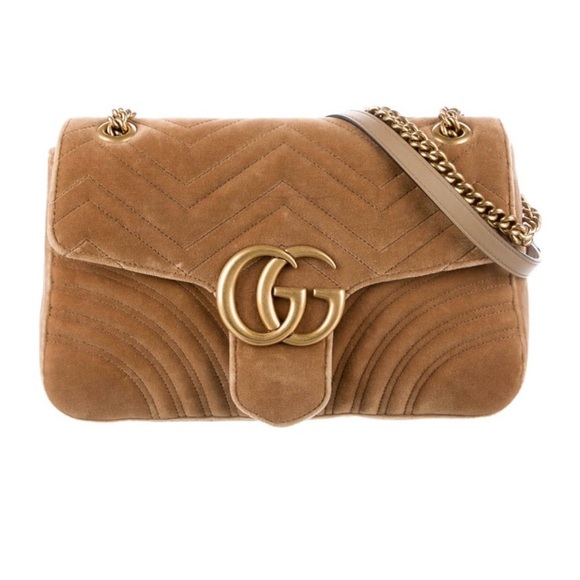 Gucci Handbags - Gucci Velvet Medium Marmont Matelasse Shoulder Bag